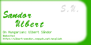 sandor ulbert business card